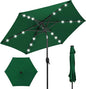 Best Choice Products 7.5ft Outdoor Solar Market Table Patio Umbrella for Deck, Pool w/Tilt, Crank, LED Lights - Green