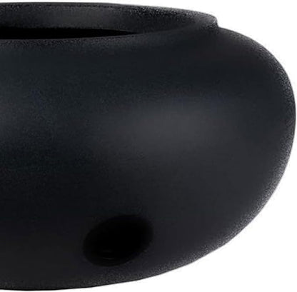 The HC Companies 21 Inch Garden Hose Pot - Durable Lightweight Plastic Decorative Hose Pot for Yard, 100-Foot Capacity Hose Storage, Black