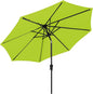 MEWAY 10ft Patio Umbrella Outdoor Table Umbrellas with Push Button Tilt and Crank, Market Umbrella 8 Sturdy Ribs for Deck, Garden, Pool and Backyard, Apple Green