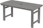 Outdoor Rectangle Dining Table, Heavy-Duty HDPE Table for 6, Weatherproof Patio Table with Umbrella Hole, Rounded Corners for Safety, Grey