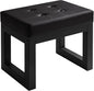 IBUYKE 16 Inch Small Foot Stool Ottoman, Rectangle PU Faux Leather Foot Rest with Padded Seat and Metal Legs, Modern Ottoman Foot Rest for Living Room Bedroom Entryway Couch, Black WBD026B