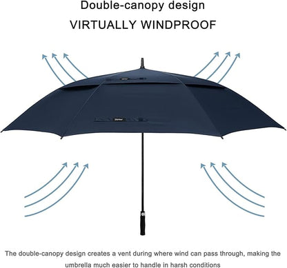 G4Free 47/54/62/68/72 Inch Automatic Open Golf Umbrella Oversize Extra Large Double Canopy Vented Windproof Waterproof Stick Umbrellas
