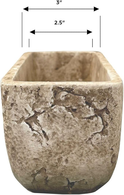 Classic Home and Garden Dakota Rectangular Planter Box w/Drain Plug - Small Succulent Pots for Window Sills & More - Shallow Trough Planter for Indoor Outdoor Use (8” Earth Moss Gray)