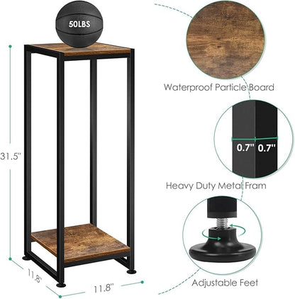 2-Pcak Plant Stand Indoor, 31.5'' Tall Wood Plant Stands Heavy Duty Pedestal Stand for Indoor Outdoor, Modern Corner Flower Stand for Patio, Living Room, Balcony