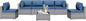 Shintenchi 7 Pieces Outdoor Patio Furniture Sets, Patio Sectional Sofa Couch, Silver Gray PE Wicker Furniture Modular Patio Conversation Sets Patio Sofa with Washable Cushions (Aegean Blue)