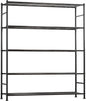 Storage Shelves - 5 Tier Shelf Organizer, Heavy Duty Garage Shelving Unit with Leveling Feet, Stable Metal Shelves Organizer for Pantry, Kitchen and Closet, 46.3" W x 12.6" D x 60.3" H, Black