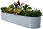 Vego garden Raised Garden Bed Kits, 17" Tall 9 in 1 8ft x 2ft Metal Raised Planter Bed for Vegetables Flowers Ground Planter Box, Sky Blue