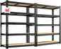 Heavy Duty Garage Shelving,5-Tier Metal Storage Shelves,2400LBS Shelving Unit,Adjustable Shelving Rack, Standing Shelf Units for Garage Storage Warehouse,28''×12''×60'',2 Pack