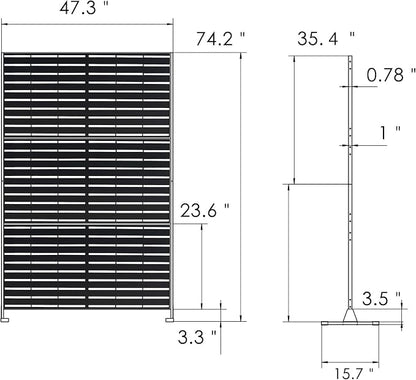 Kozyard Metal Privacy Screen 74" H x 47.2" W Decorative Outdoor Divider - Image 6
