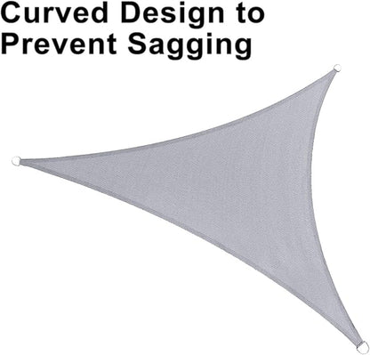 LOVE STORY Custom Size 8'x9'x12' Silver Grey Sun Shade Sail Triangle Sunshade Fabric Awning Canopy for Patio Backyard Carport Pergola (Customized)