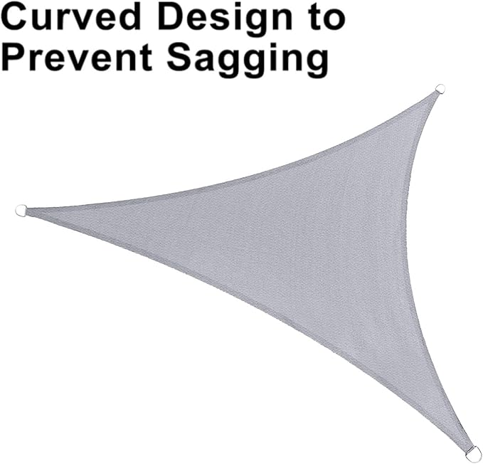 LOVE STORY Custom Size 6'x12'x13.4' Silver Grey Sun Shade Sail Triangle Sunshade Fabric Awning Canopy for Patio Backyard Carport Pergola (Customized)