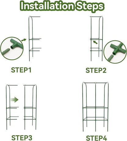 65" Tall Cucumber Trellis for Raised Bed, Garden Trellis for Climbing Plants Outdoor, U-Shape Metal Arch Vegetables Trellis Plant Support for Zucchini Squash Vines