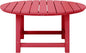 Coffee Table for Patio, Round HDPE, 37.75-Inch, Red