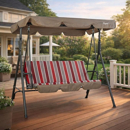 Kozyard Alicia 3-Seat Patio Swing, Outdoor Canopy Swing by Kozyard