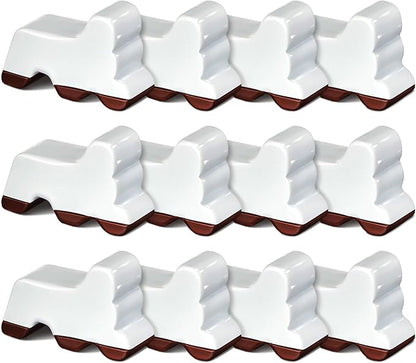 Kigeli 12 Pcs Resin Pot Feet for Outdoor Planters 3 Inch Long 1.5 Inch Tall Flower Handmade Elevator Plant Feet Frost Proof Lifter for 14-20 in Pot(White)
