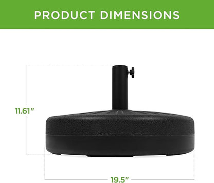 Best Choice Products Fillable Umbrella Base Stand Round Sunburst Plastic Patio Umbrella Base Stand, Pole Holder for Outdoor, Lawn w/ 55lbs Weight Capacity, Adjustment Knob