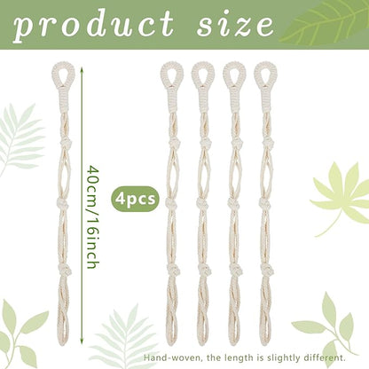 4 Pcs Hanging Plant Extender Macrame Plant Hanger Extender Large Hanging Rope for Spring Wall Holders Indoor Outdoor Home Decor