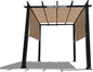 Universal Pergola Replacement Canopy Shade Cover with Breathable HDPE Fabric & Rod Pockets for 10 x 10 FT Pergola, Canopy Size: 192'' L x 106'' W (Walnut)