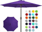 JEAREY 9FT Outdoor Patio Umbrella Outdoor Table Umbrella with Push Button Tilt and Crank, Market Umbrella 8 Sturdy Ribs UV Protection Waterproof for Garden, Deck, Backyard, Pool (Dark Purple)