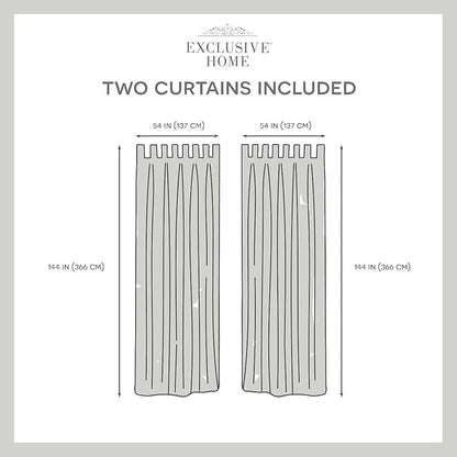 Exclusive Home Cabana Solid Indoor/Outdoor Light Filtering Hook-and-Loop Tab Top Curtain Panel Pair, 54"x132", White