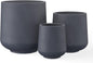 Kante 15.3"+11.6"+8.2" Dia Round Concrete Planter, Large Outdoor Indoor Planter Pots Containers with Drainage Holes and Rubber Plug for Home Garden Patio, Charcoal