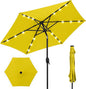 Best Choice Products 7.5ft Outdoor Solar Market Table Patio Umbrella for Deck, Pool w/Tilt, Crank, LED Lights - Yellow