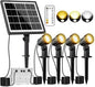 MEIKEE Solar Spot Lights Outdoor, 4-in-1 Solar Landscape Lights, 4W/6V IP66 Waterproof, 2700K/4000K/6500K Outdoor Landscape Spotlights with Remote for Garden Yard Driveway