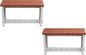 Bench, Redwood Top with Warm Grey Sides, 2 Pack - Proudly Made in The USA, Click and Lock Hardware-Free Assembly, Durable and Stylish Outdoor Seating
