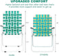 Folding Chairs for Lawn and Camping, Green Metal Frame with Breathable Web