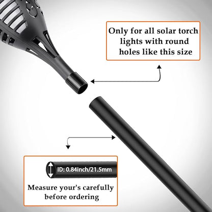 Flame Lamp Extension, Ground Stake and Joint Connector Kit to Make Solar Flashlight Torch Taller, 6 Sets