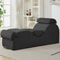 ijuicy Sleek Chaise Lounge Chair for Exercise, Indoor Lounger with Headrest, Waist Cushion, Movable Footrest, Side Pockets, Non-Slip Bottom, High Density Sponge, Dark Grey