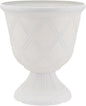 Arcadia Classic Decorative Garden Pot Planter for Indoor Plants, White, 10 x 11" Lattice Plastic Garden Urn