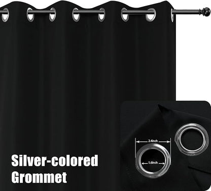 BONZER Outdoor Curtains for Patio Waterproof Thick Privacy Extra Wide Grommet Light Filtering Outside Curtains for Porch Pergola Gazebo Deck, 1 Panel, 150W x 84L inch, Black
