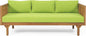 Claremont Outdoor 3 Seater Daybed with Cushions - Acacia Wood - Teak/Green