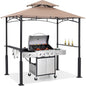 ABCCANOPY 8x5 Grill Gazebo - Outdoor BBQ Canopy Shelter with Led Light for Patio Backyard Grilling (Khaki)