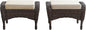 Belord Outdoor Ottomans for Patio Foot Rest - 25 Inch PE Wicker Foot Stool Set of 2 with Removable Cushions for Patio Furniture Sets,All Weather Rattan Ottoman for Balcony Deck Backyard Brown