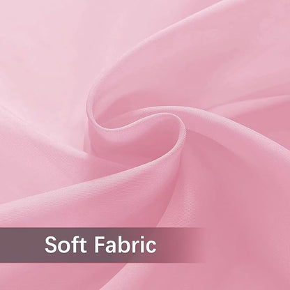 SpaceDresser Waterproof Outdoor Sheer Curtains for Patio - 2 Panels Rod Pocket Indoor Voile Sheer Curtain for Living Room,52W x 108L inch, Light Pink