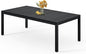 Stoog All-Weather Patio Dining Table for 6, 63" Waterproof HIPS Material Dining Table with Umbrella Hole, Never Rot or Fade, Black