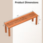 Patio Bench, 47-Inch Solid Wood Backless Bench in Teak