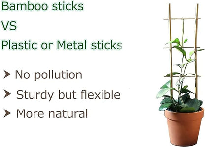 Bamboo Trellis, 16in Ladder-Shaped Trellis for Potted Plants, 3 Pack for Climbing Plants Indoor