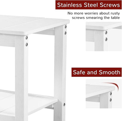 Stoog Outdoor & Indoor Side Table, Weather Resistant HIPS End Tables, for Backyard, Patio, Pool, Deck and Garden, White