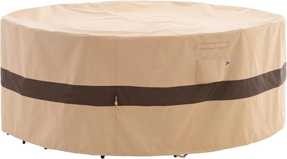 WJ-X3 Round Patio Furniture Cover, Waterproof, UV Resistant, Anti-Fading by WJ-X3