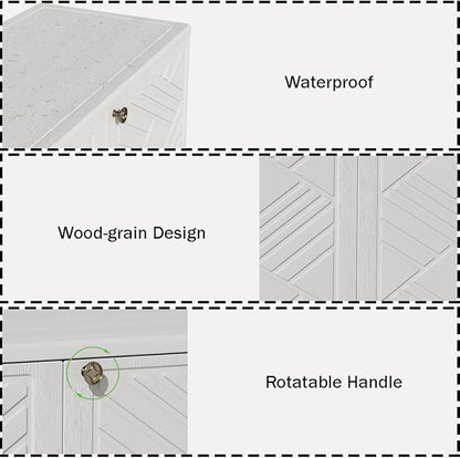Storage Box Outdoor Caninet,Resin Indoor Storage Box Waterproof,Outdoor Storage Cabinets for Patio/Garden/Backyard(with 1 Shelf)-White