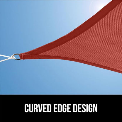 GORILLA GRIP Heavy Duty Sun Shade, UV Protection Fade Tear and Rust Resistant Rectangle Sunshade Canopy, Curved Edges Blocks Sunlight, Breathable Sail, Outdoor Patio, Lawn Garden 10x13 FT Terra