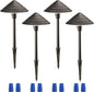 LEONLITE Low Voltage Landscape Lights, 3W 12V Pathway Lighting Wired, IP65 Waterproof Light for Yard Lawn, ETL Listed, Bronze Aluminum Housing, 4000K Cool White, Pack of 4