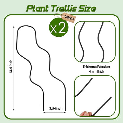 13.4 Inch Indoor Plant Trellis for Climbing Plants,Metal Trellis,Small Garden Trellis for Potted Plants,Plant Stakes for Indoor Plants Accessories Hoya,Flower,Plant Support (Black)