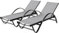Shintenchi Patio Chaise Lounge Set of 2, Pool Chaise Lounge with Arm,Outdoor Lounge Chair with 5 Adjustable Backrest,Sunbathing Recliner,Beach Chair,Pool Chairs,Light Grey