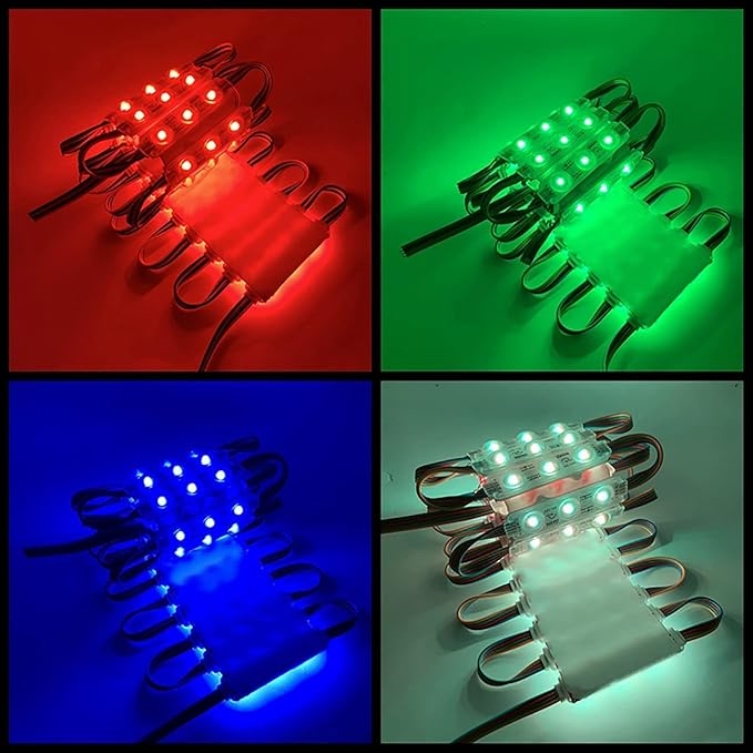 LED Window Lights Storefront Lights for Business Upgraded LED Modules Waterproof Store Decorative Light for Advertising Letter Signs Lightbox RGB 120 Pieces 3 LED Strip Light 60 FT