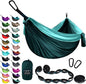 Gold Armour Camping Hammock - XL Double Hammock Portable Hammock Camping Accessories Gear for Outdoor Indoor with Tree Straps, USA Based Brand (Turquoise and Seafoam)