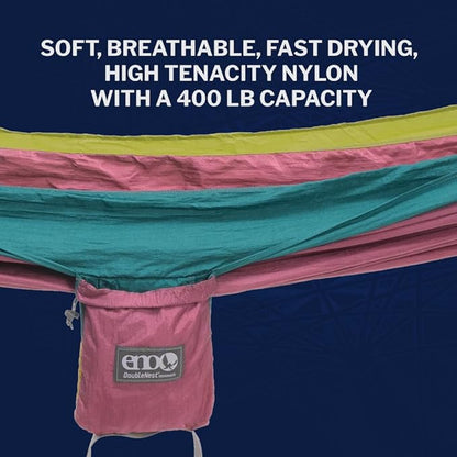 ENO, Eagles Nest Outfitters DoubleNest Lightweight Camping Hammock, 1 to 2 Person, Special Edition Colors, ATC